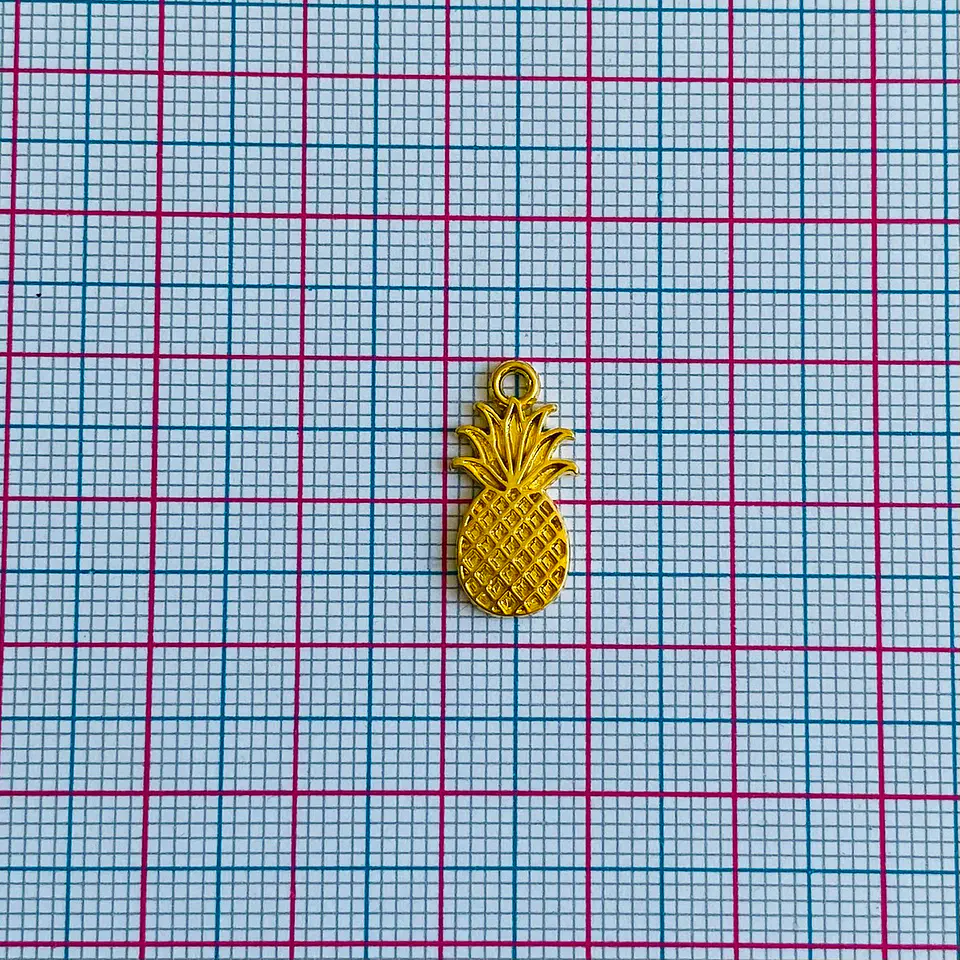 Dije Piña Tropical • Baño de Oro • 10x18 mm 2