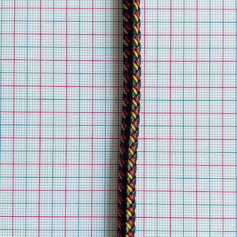 Cuero Trenzado Redondo Tricolor • 6 mm