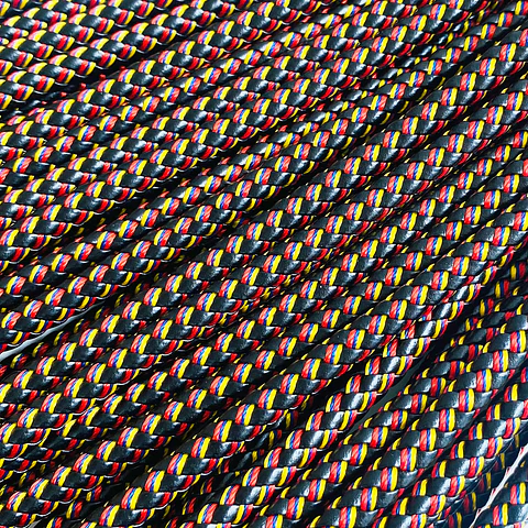 Cuero Trenzado Redondo Tricolor • 6 mm