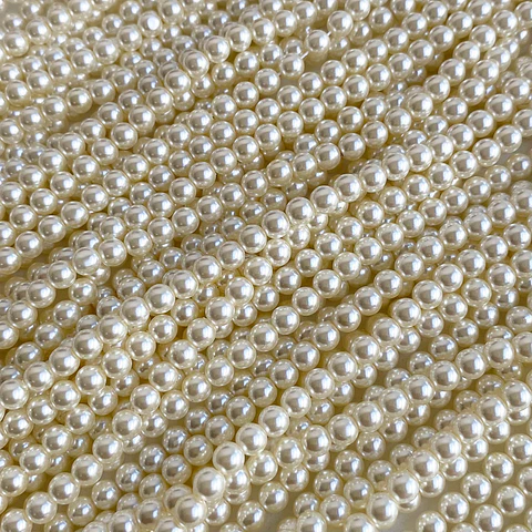 Separador Bola Beige Marfil • Perla Shell • 4 mm