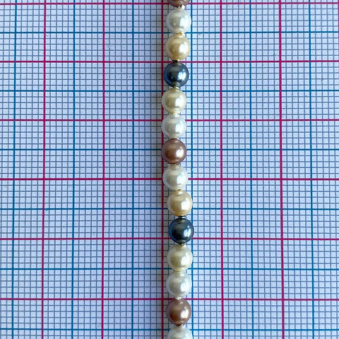 Separador Bola Combinada Nude Oscuro • Perla Shell • 4 mm