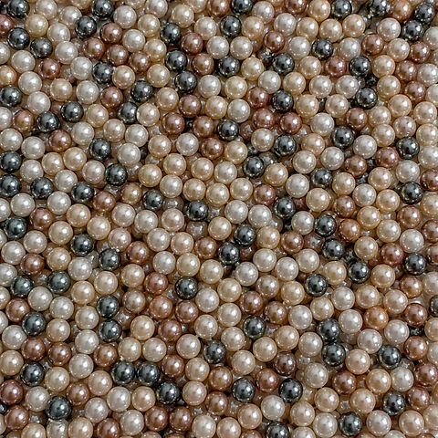 Separador Bola Combinada Nude Oscuro • Perla Shell • 4 mm
