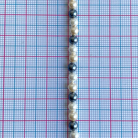 Separador Bola Combinada Nude / Gris • Perla Shell • 4 mm