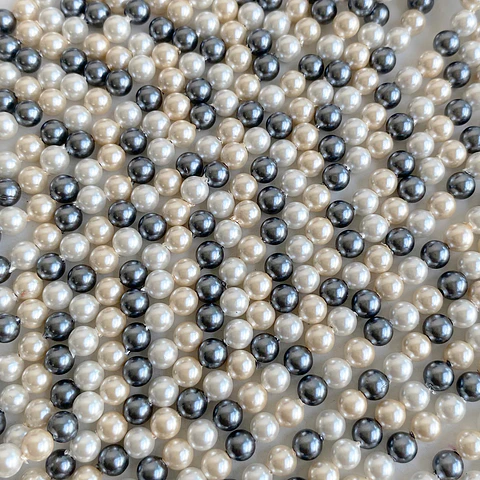 Separador Bola Combinada Nude / Gris • Perla Shell • 4 mm