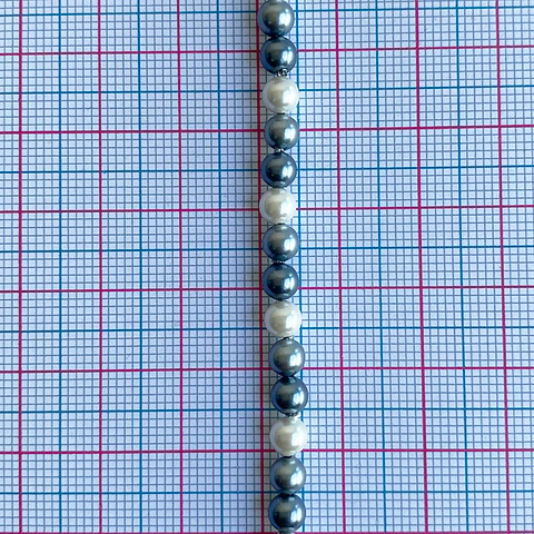 Separador Bola Combinada Grises • Perla Shell • 4 mm