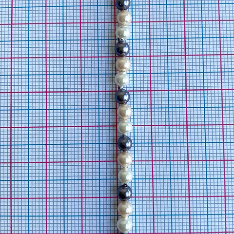 Separador Bola Combinada Nude / Morado • Perla Shell • 4 mm