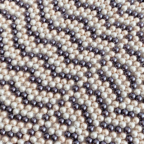 Separador Bola Combinada Nude / Morado • Perla Shell • 4 mm