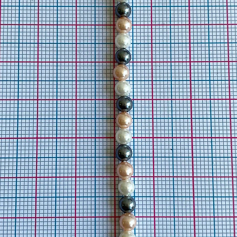 Separador Bola Combinada Mandarina / Gris • Perla Shell • 4 mm