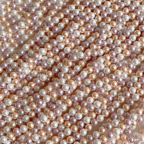 Separador Bola Combinada Rosados • Perla Shell • 4 mm