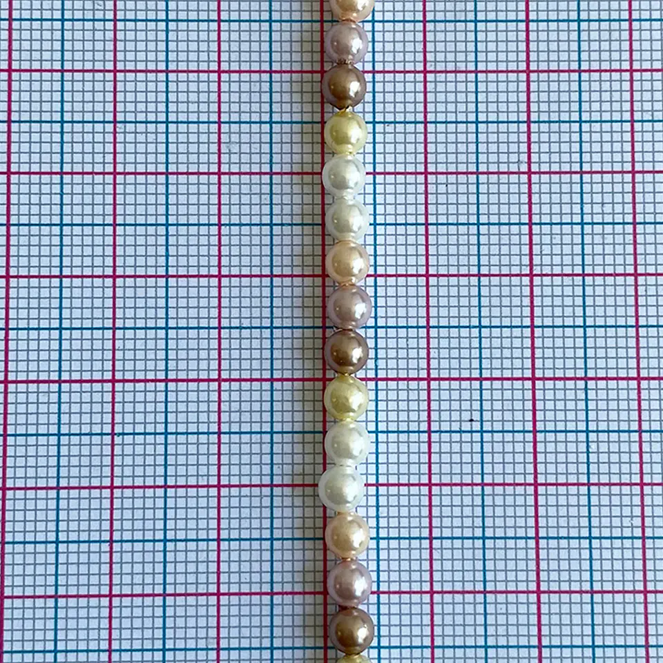 Separador Bola Combinada Cafe / Amarillo • Perla Shell • 4 mm 2