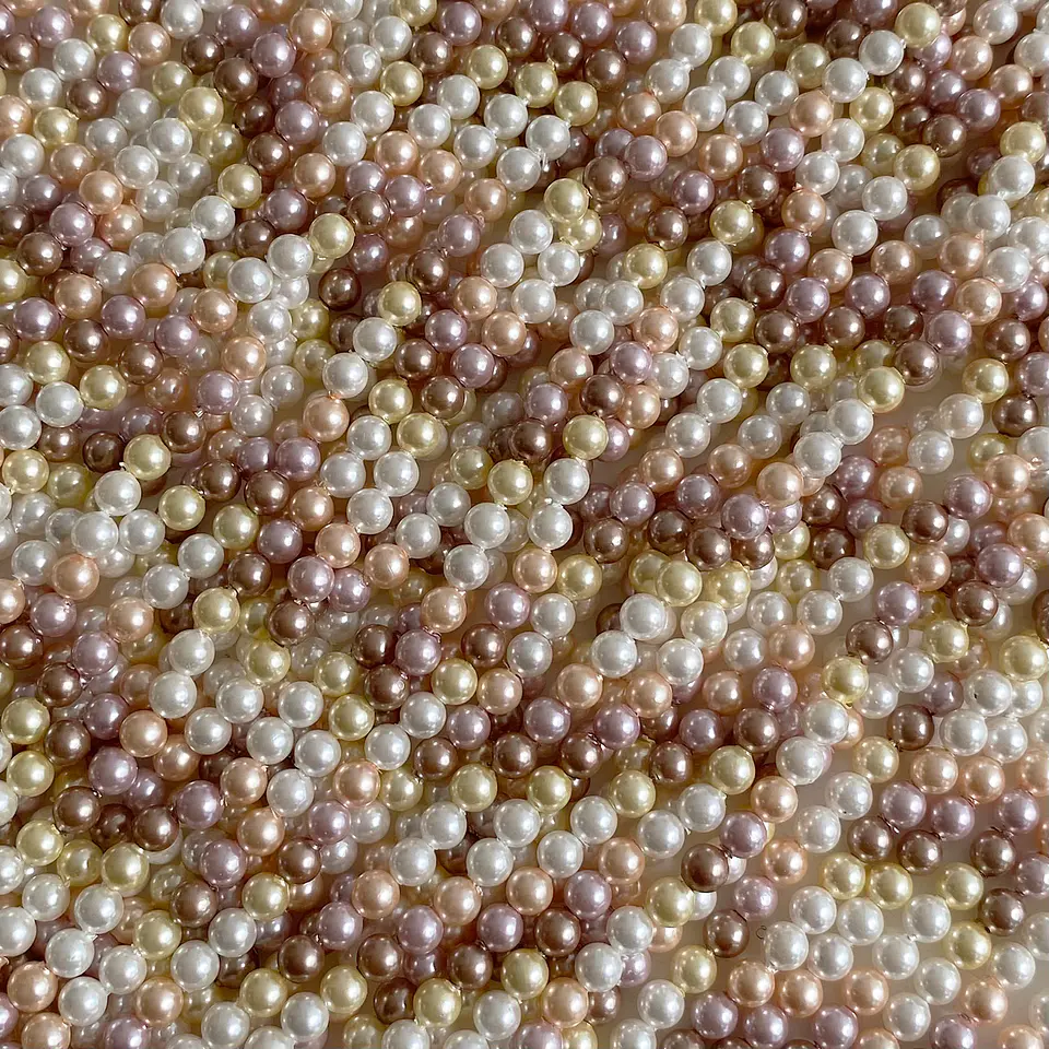 Separador Bola Combinada Cafe / Amarillo • Perla Shell • 4 mm 1