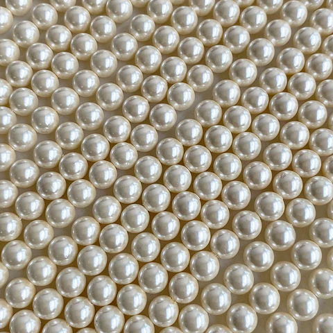 Separador Bola Beige Fuerte • Perla Shell • 6 mm
