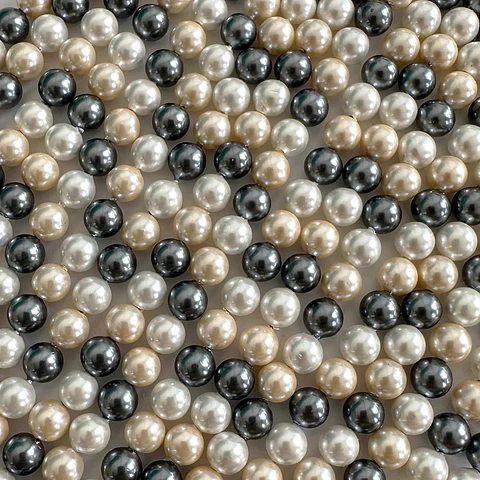 Separador Bola Combinada Nude / Gris • Perla Shell • 6 mm