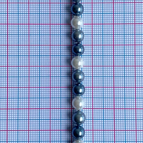 Separador Bola Combinada Grises • Perla Shell • 6 mm