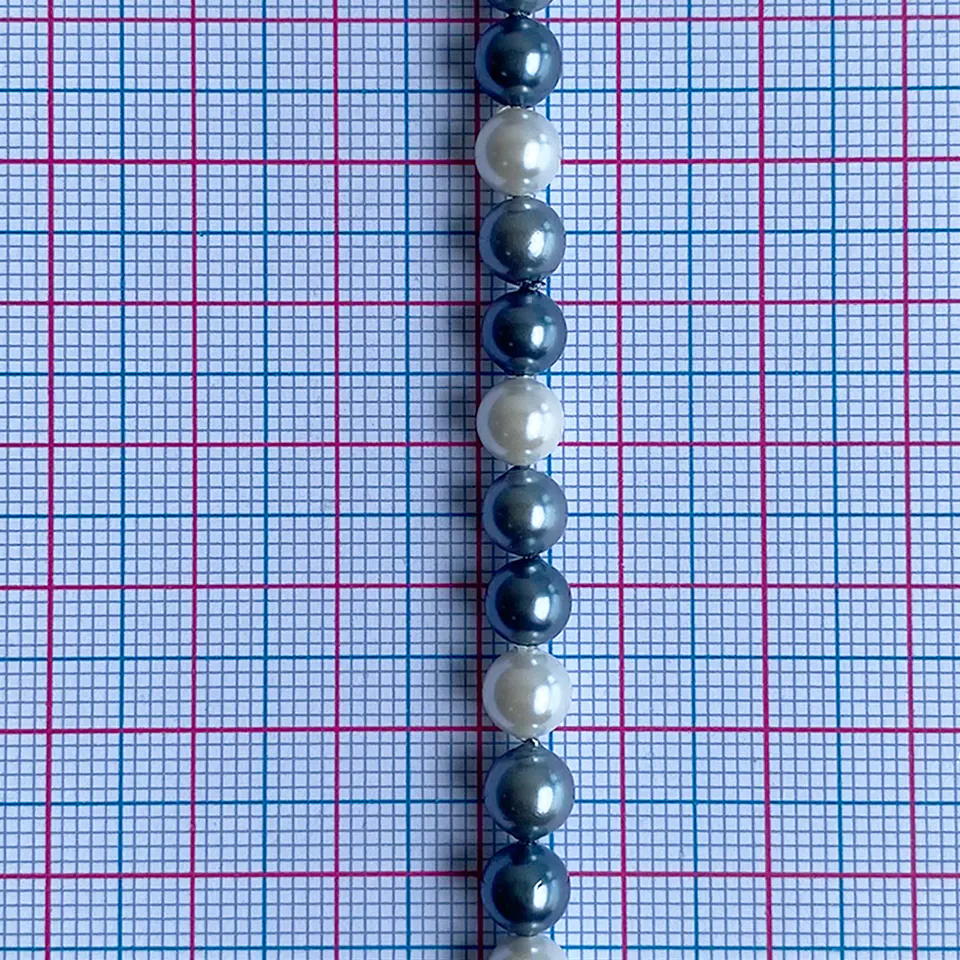 Separador Bola Combinada Grises • Perla Shell • 6 mm 2