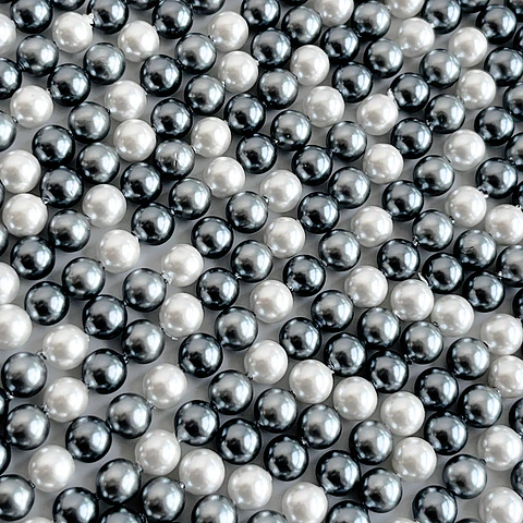 Separador Bola Combinada Grises • Perla Shell • 6 mm