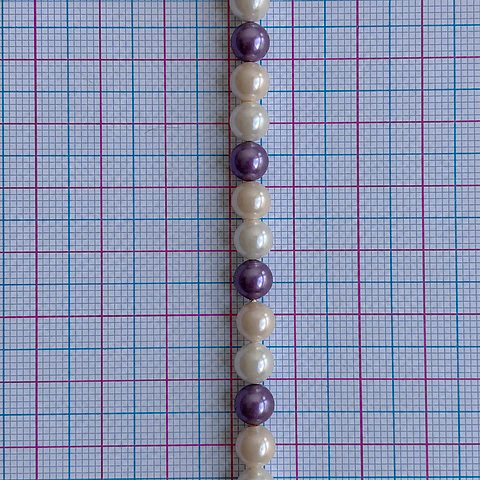Separador Bola Combinada Nude / Morado • Perla Shell • 6 mm