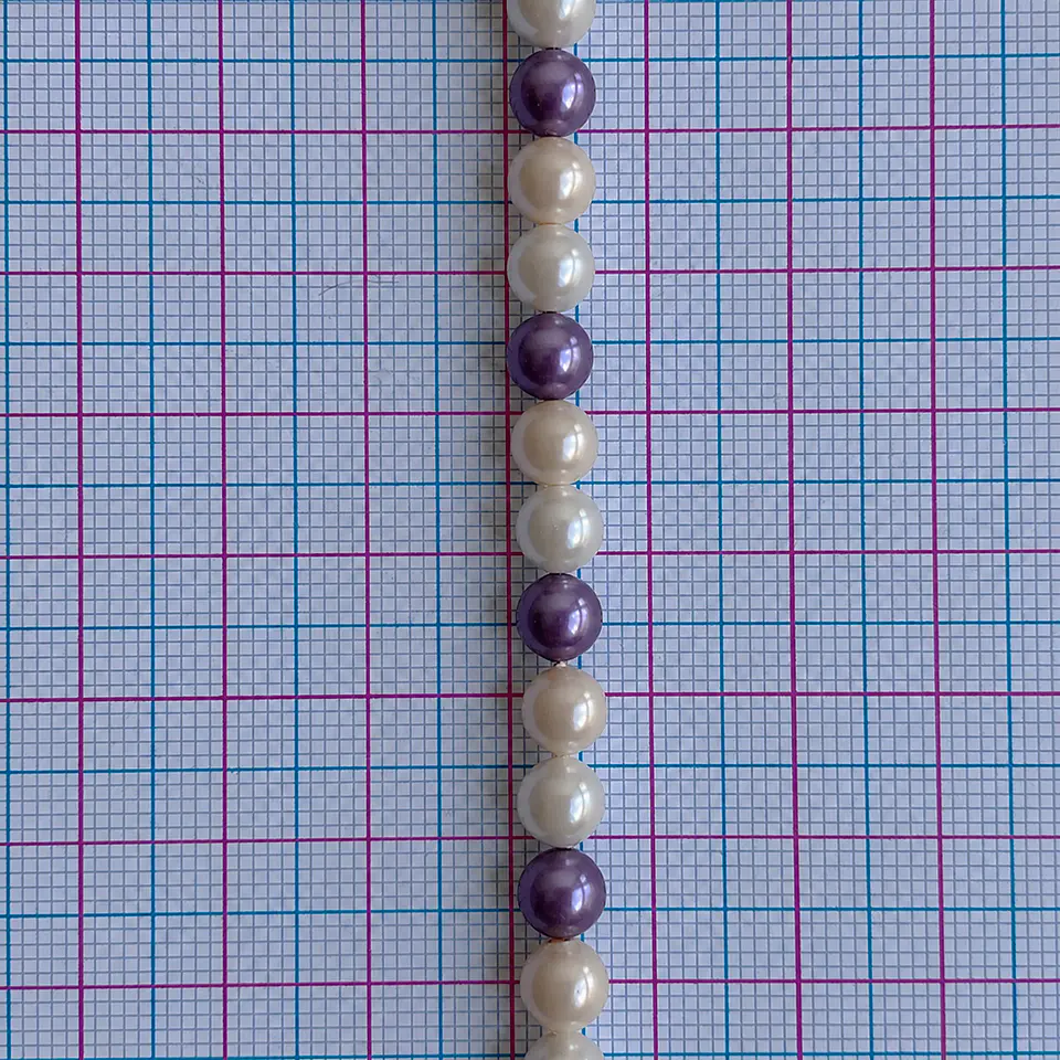 Separador Bola Combinada Nude / Morado • Perla Shell • 6 mm 2