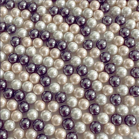 Separador Bola Combinada Nude / Morado • Perla Shell • 6 mm