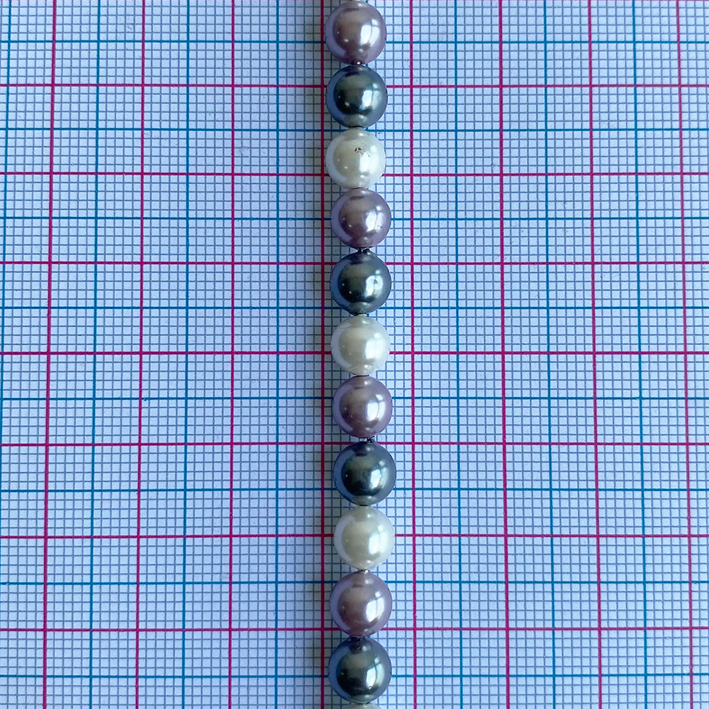 Separador Bola Combinada Grises / Morados • Perla Shell • 6 mm 2