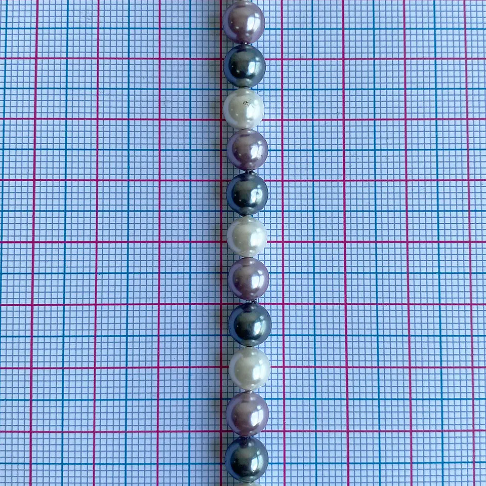 Separador Bola Combinada Grises / Morados • Perla Shell • 6 mm 2