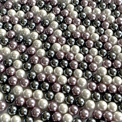 Separador Bola Combinada Grises / Morados • Perla Shell • 6 mm