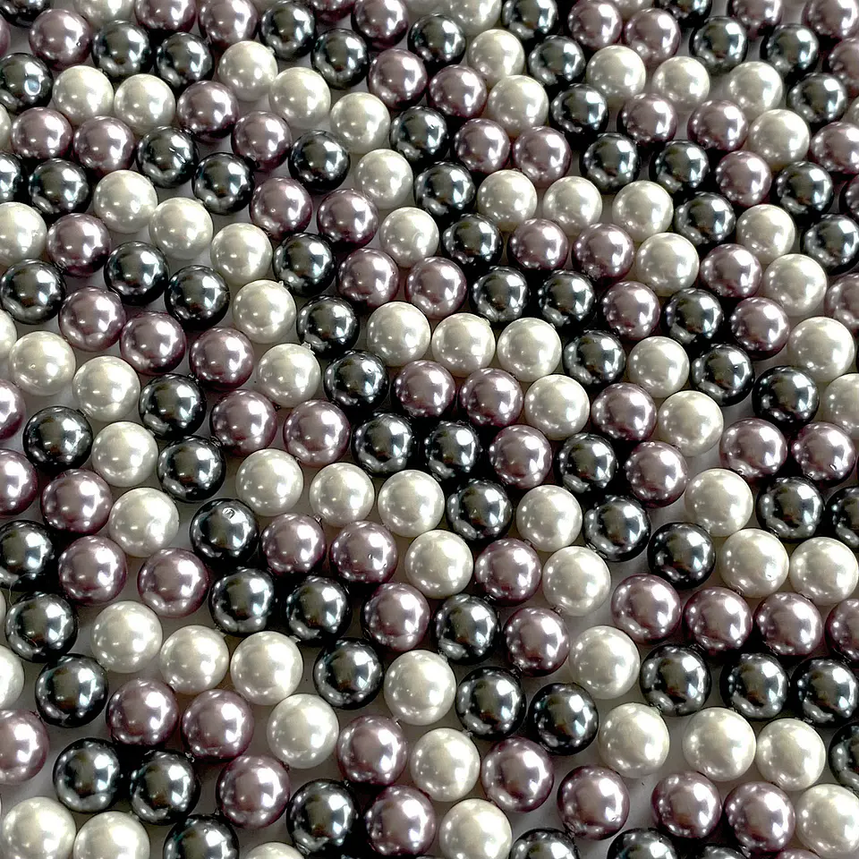 Separador Bola Combinada Grises / Morados • Perla Shell • 6 mm 1