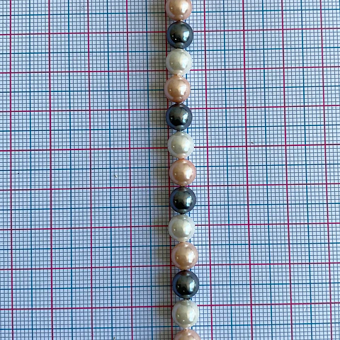 Separador Bola Combinada Mandarina / Gris • Perla Shell • 6 mm
