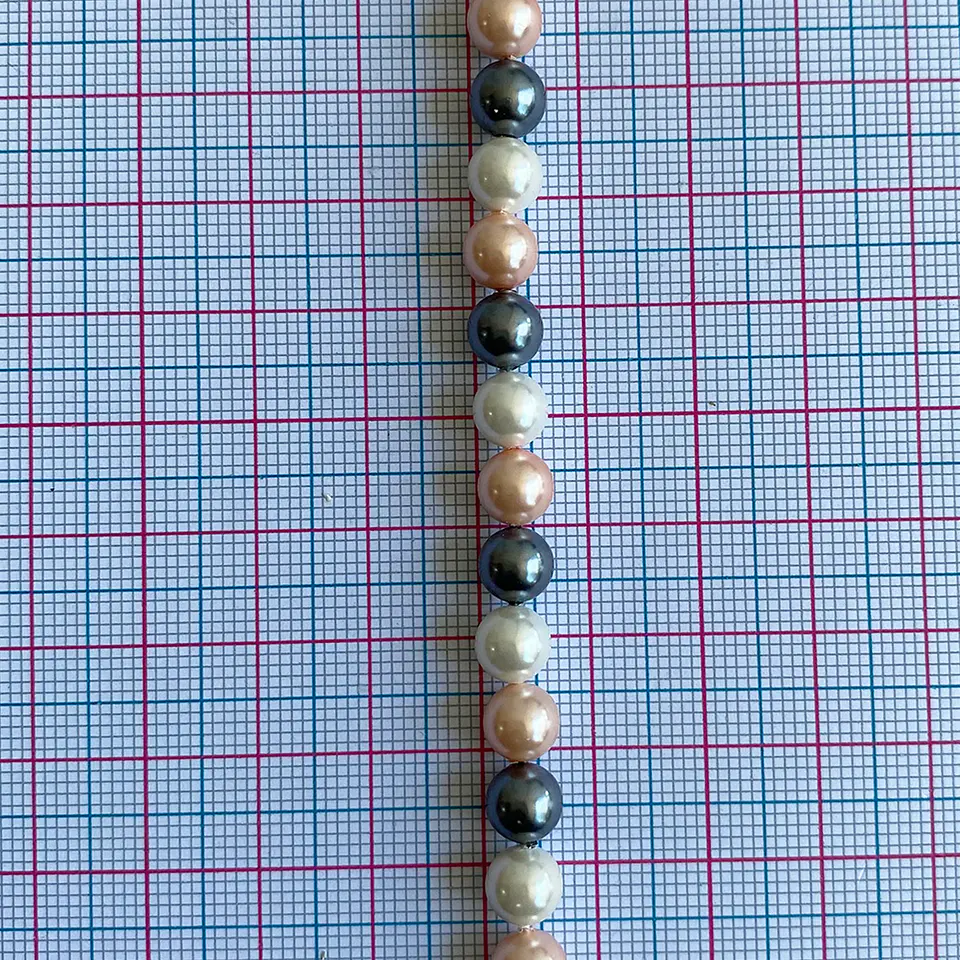 Separador Bola Combinada Mandarina / Gris • Perla Shell • 6 mm 2