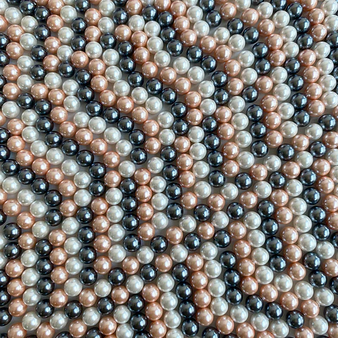 Separador Bola Combinada Mandarina / Gris • Perla Shell • 6 mm