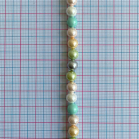 Separador Bola Combinada Verdes • Perla Shell • 6 mm