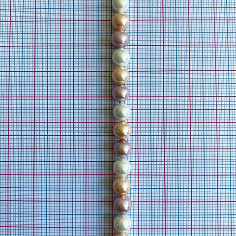 Separador Bola Combinada Rosados • Perla Shell • 6 mm