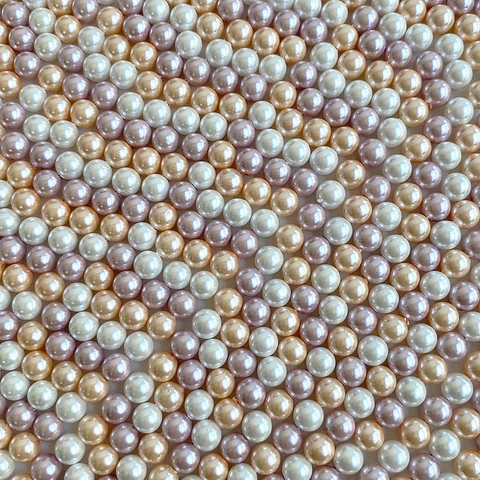 Separador Bola Combinada Rosados • Perla Shell • 6 mm