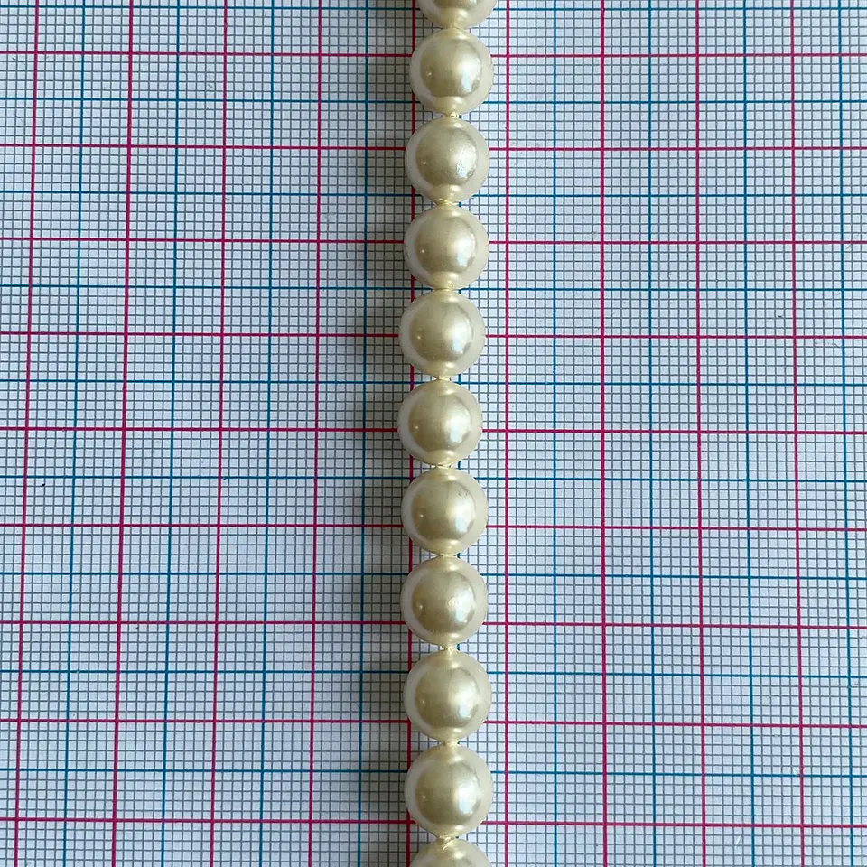 Separador Bola Beige Marfil • Perla Shell • 8 mm 2