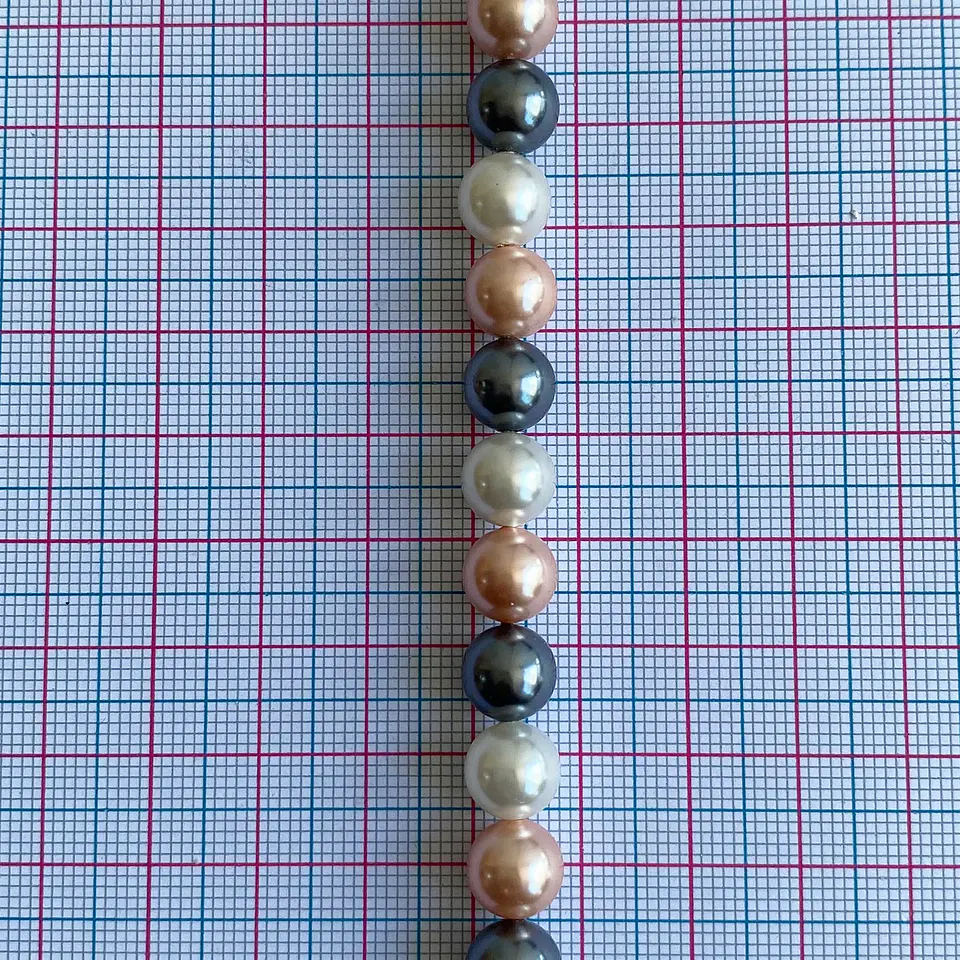 Separador Bola Combinada Mandarina / Gris • Perla Shell • 8 mm 2