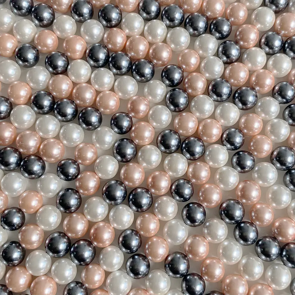Separador Bola Combinada Mandarina / Gris • Perla Shell • 8 mm 1