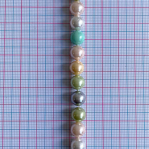 Separador Bola Combinada Verdes • Perla Shell • 8 mm