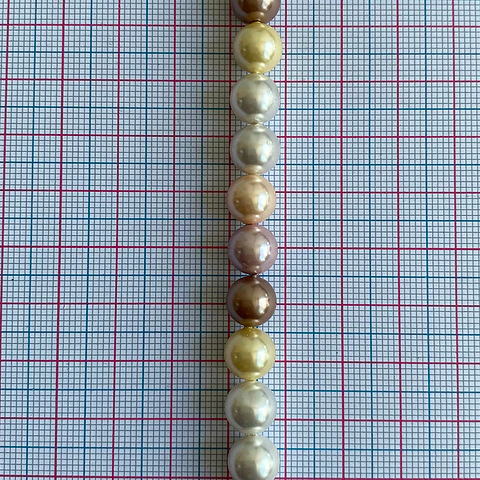 Separador Bola Combinada Cafe / Amarillo • Perla Shell • 8 mm