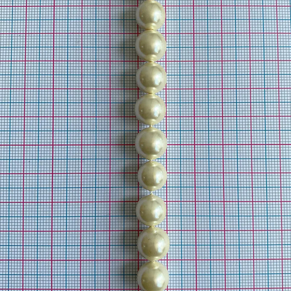 Separador Bola Crema Perlado • Perla Shell • 10 mm 2