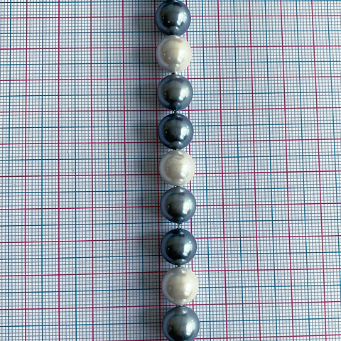 Separador Bola Combinada Grises • Perla Shell • 10 mm