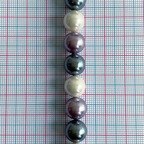 Separador Bola Combinada Grises / Morados • Perla Shell • 10 mm