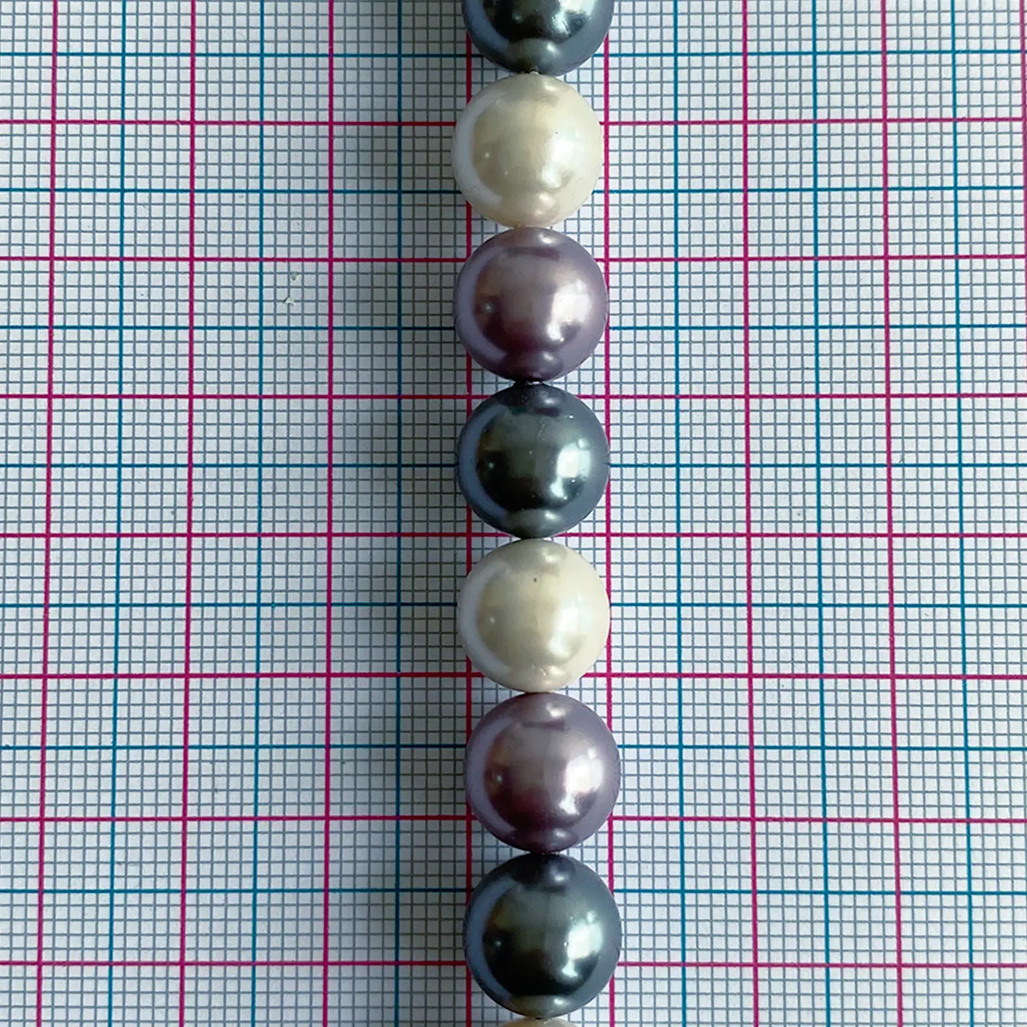 Separador Bola Combinada Grises / Morados • Perla Shell • 10 mm 2