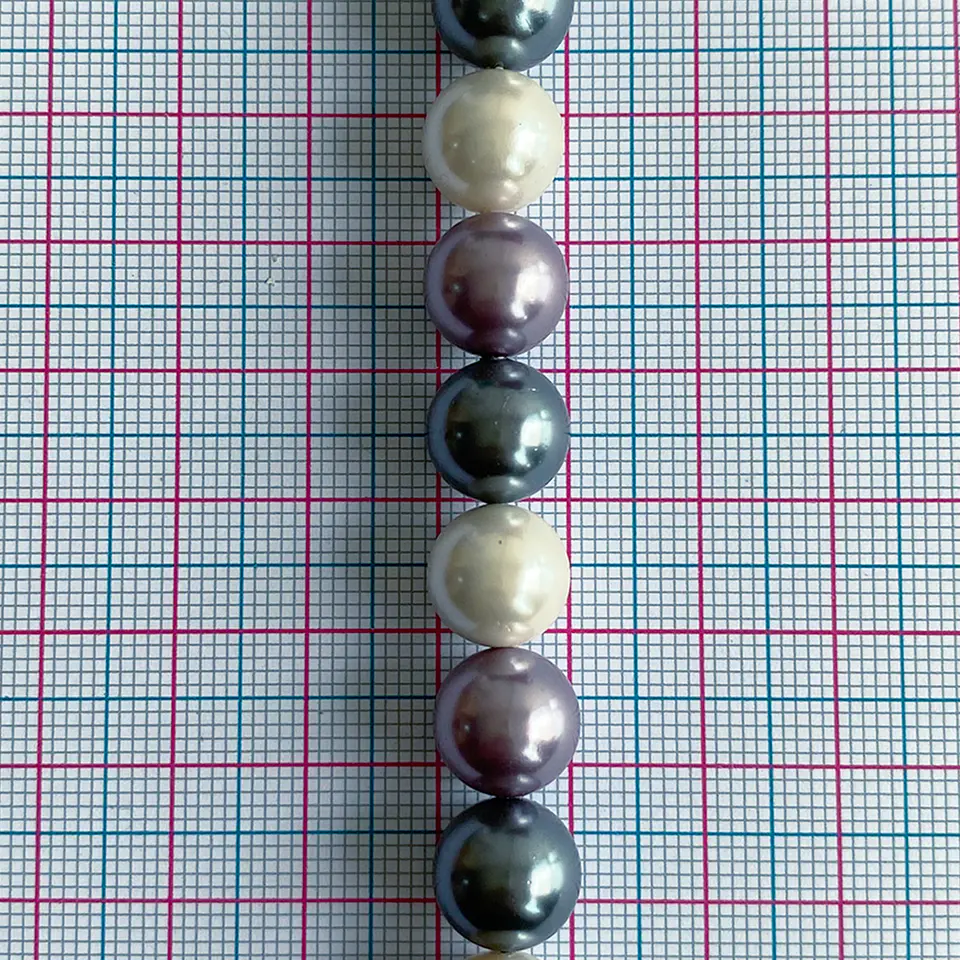 Separador Bola Combinada Grises / Morados • Perla Shell • 10 mm 2