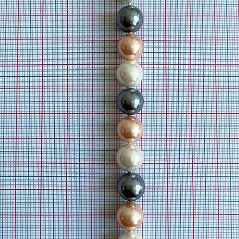 Separador Bola Combinada Mandarina / Gris • Perla Shell • 10 mm