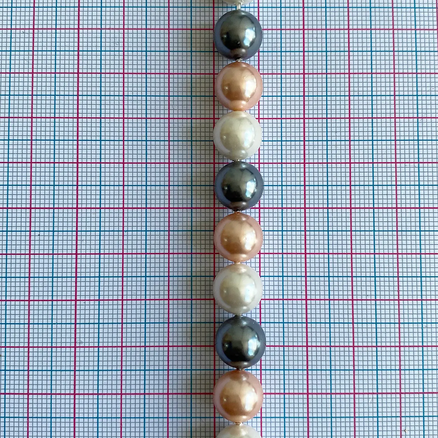 Separador Bola Combinada Mandarina / Gris • Perla Shell • 10 mm 2