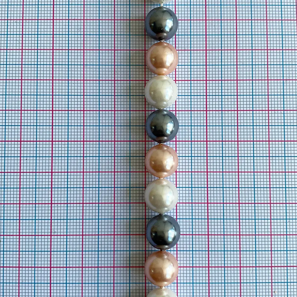 Separador Bola Combinada Mandarina / Gris • Perla Shell • 10 mm 2