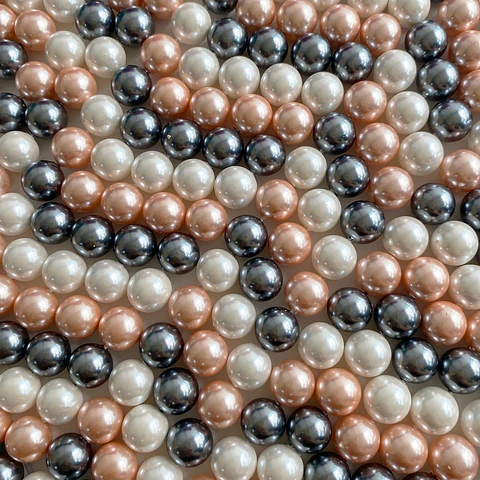 Separador Bola Combinada Mandarina / Gris • Perla Shell • 10 mm