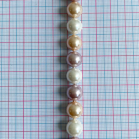 Separador Bola Combinada Rosados • Perla Shell • 10 mm