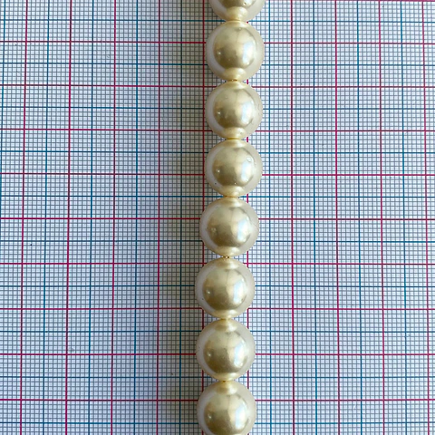 Separador Bola Beige Marfil • Perla Shell • 12 mm