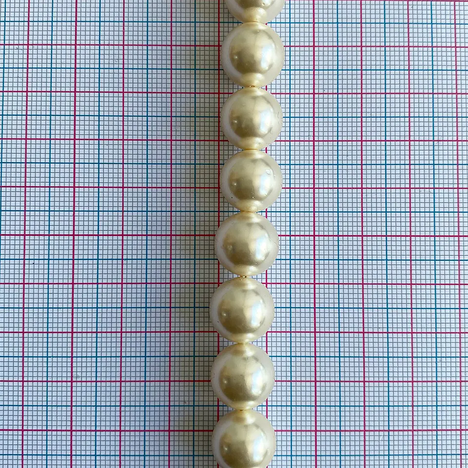 Separador Bola Beige Marfil • Perla Shell • 12 mm 2